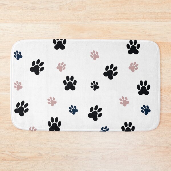 Item preview, Simple and Modern Light Theme White, Pink, and Black Dog Paw Print Pattern designed and sold by Christopher  McGuire.