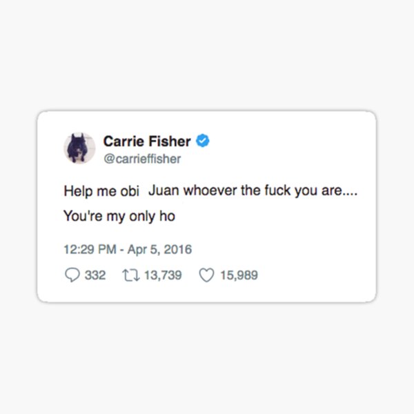 Vista previa del artículo con la obra «Carrie Fisher- Solo Ho», diseñado y vendido por sarahntaylor.