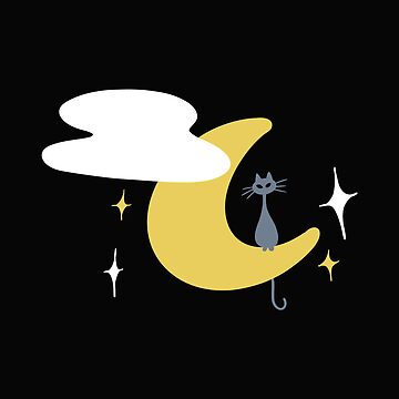 Artwork thumbnail, Cat Moon and Stars by The-Cat-Theatre
