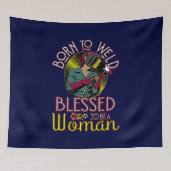 Item preview, Born to Weld - Blessed to Be a Woman Vintage Logo for Professional Female Welders designed and sold by CRHPOD20.