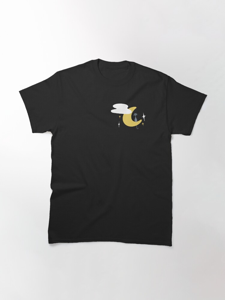 Thumbnail 3 of 7, Classic T-Shirt, Cat Moon and Stars designed and sold by The-Cat-Theatre.