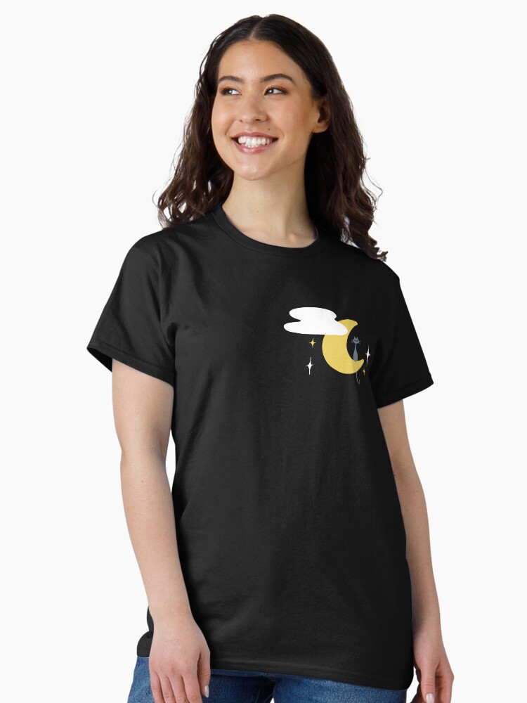 Thumbnail 2 of 7, Classic T-Shirt, Cat Moon and Stars designed and sold by The-Cat-Theatre.