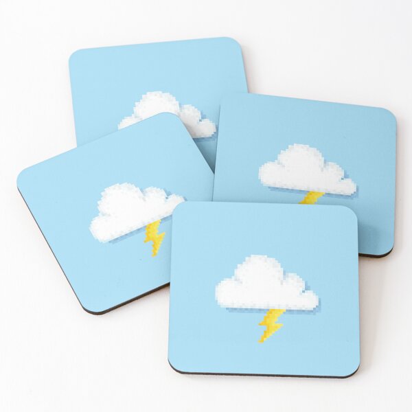 Item preview, Retro Pixel Lightning Cloud Weather Icon Design designed and sold by 8BitTrip.