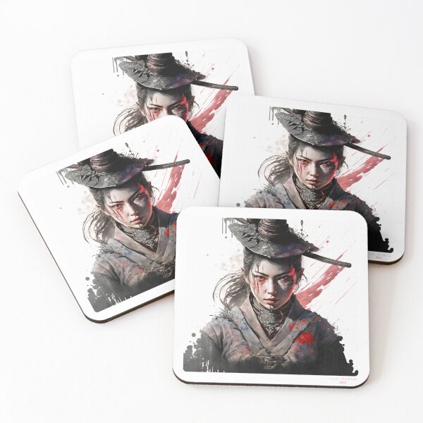 Item preview, Portrait in Ink Splash of Samurai Woman - 09 designed and sold by Mitch-Angelo.