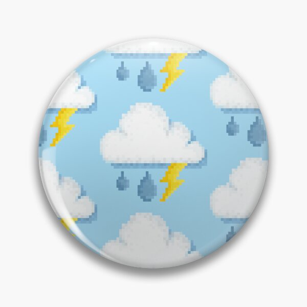 Item preview, Retro Pixel Lightning Rain Storm Weather Icon Design designed and sold by 8BitTrip.