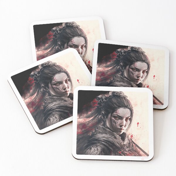 Item preview, Portrait in Ink Splash of Samurai Woman - 10 designed and sold by Mitch-Angelo.
