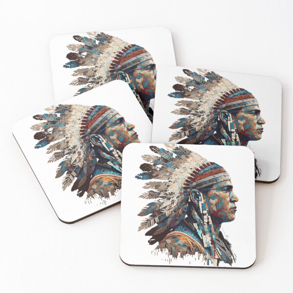 Item preview, Native American mosaic portrait designed and sold by Mirochan80.