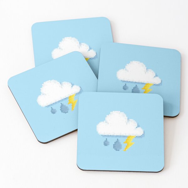Item preview, Retro Pixel Lightning Cloud Weather Icon Design designed and sold by 8BitTrip.