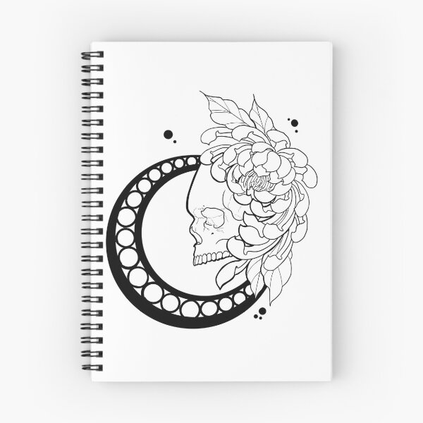 Item preview, Floral skull (line art) designed and sold by Cecilia Yamashita.