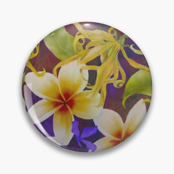 Item preview,  Purple Flowers Accented Plumeria and Cananga Hawaiian Style designed and sold by Tina Veenstra.