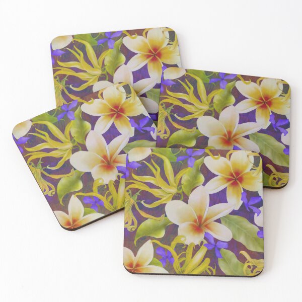 Item preview,  Purple Flowers Accented Plumeria and Cananga Hawaiian Style designed and sold by Tina Veenstra.