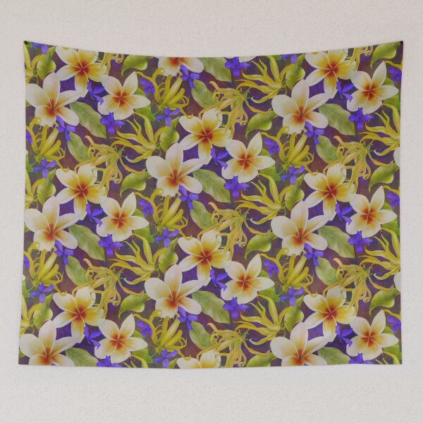Item preview,  Purple Flowers Accented Plumeria and Cananga Hawaiian Style designed and sold by Tina Veenstra.
