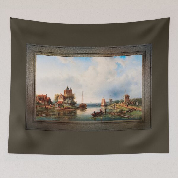 Item preview, A Vast River Landscape With Windmills by Charles Leickert Remastered Xzendor7 Classical Art Old Masters Reproductions designed and sold by Xzendor7 Digital Art Creations.