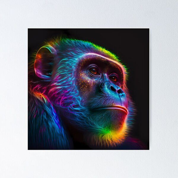 Item preview, Ai Generated Art - Phantasmal Iridescent Monkey designed and sold by BogoAi.