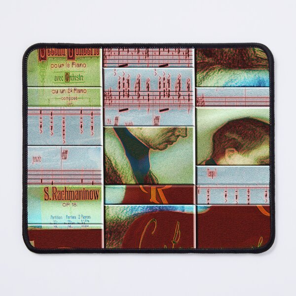 Item preview,  AMAZING PAINTING ABSTRACT PORTRAIT OF SERGEI RACHMANINOFF PIANIST MUSICIAN COMPOSER - CLASSICAL MUSIC SCORE - PATCHWORK SIGNATURE designed and sold by Ralek.