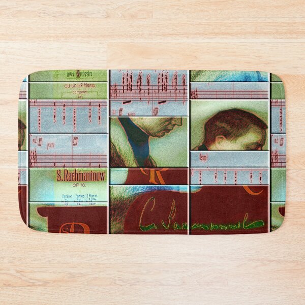 Item preview,  AMAZING PAINTING ABSTRACT PORTRAIT OF SERGEI RACHMANINOFF PIANIST MUSICIAN COMPOSER - CLASSICAL MUSIC SCORE - PATCHWORK SIGNATURE designed and sold by Ralek.