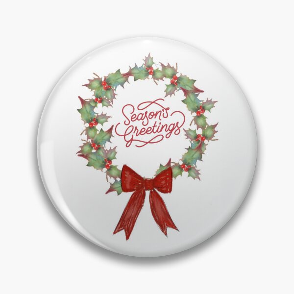 Item preview, Classic Season's Greetings Wreath designed and sold by rebekahandco.