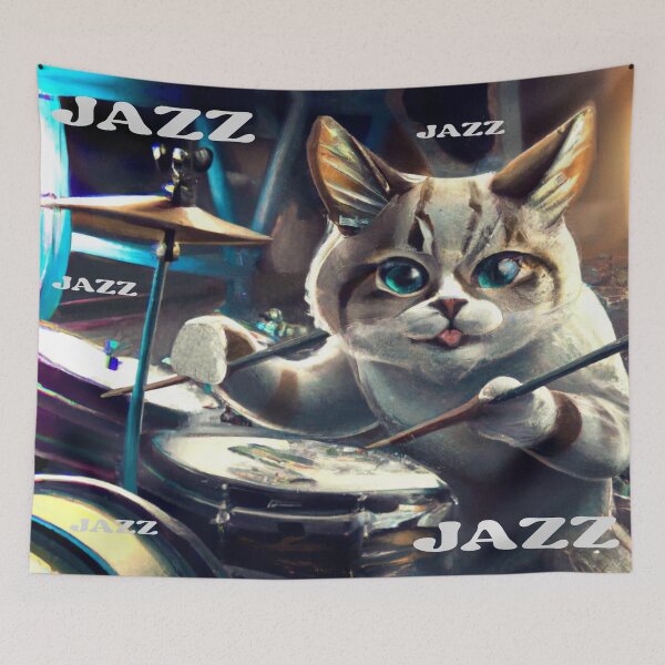 Item preview, Jazz Drummer Cat designed and sold by Artbellachi.