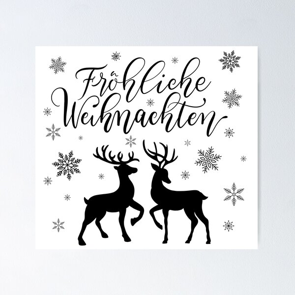 Artikelvorschau, Fröhliche Weihnachten. Schneeflocken, Hirsch und Reh entworfen und verkauft von Sandra Brezina.