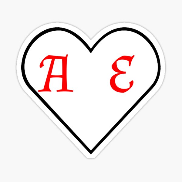 A + E Heart Sticker