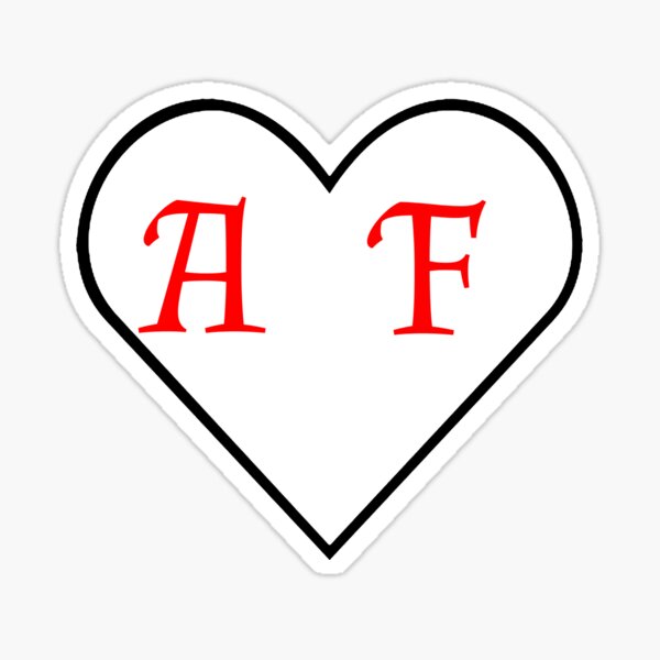 A + F Heart Sticker