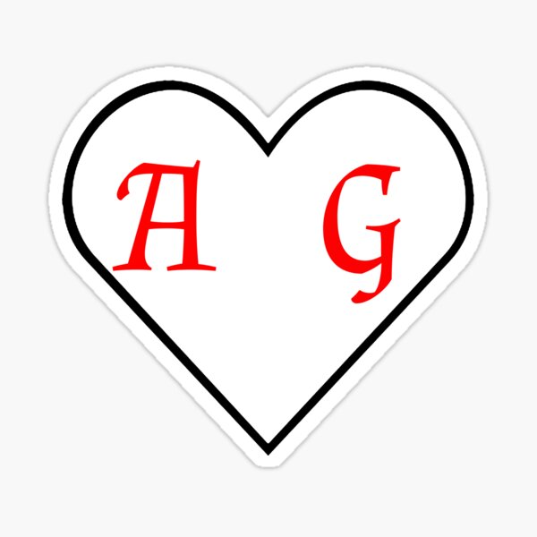 A + G Heart Sticker