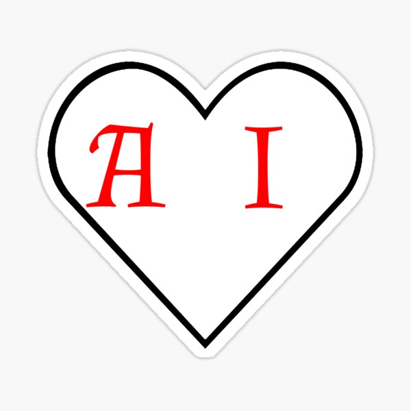A + I Heart Sticker