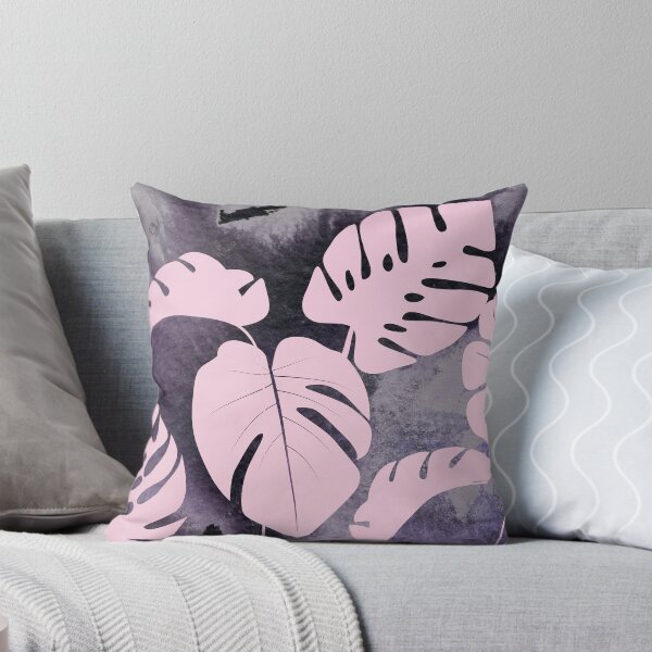 Item preview, Monstera Dusty Soft Vintage Pink Purple Watercolor Exotic Leaves Foliage Pattern   designed and sold by Irina Sztukowski.