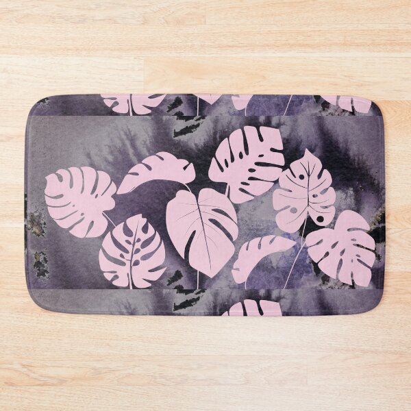 Item preview, Monstera Dusty Soft Vintage Pink Purple Watercolor Exotic Leaves Foliage Pattern   designed and sold by Irina Sztukowski.