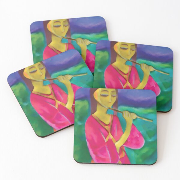 Item preview, woman with flute designed and sold by piesdesignart.