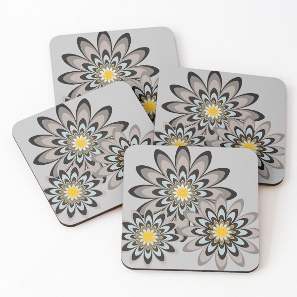 Item preview, black and white floral pattern modern design silver designed and sold by Bakkia.