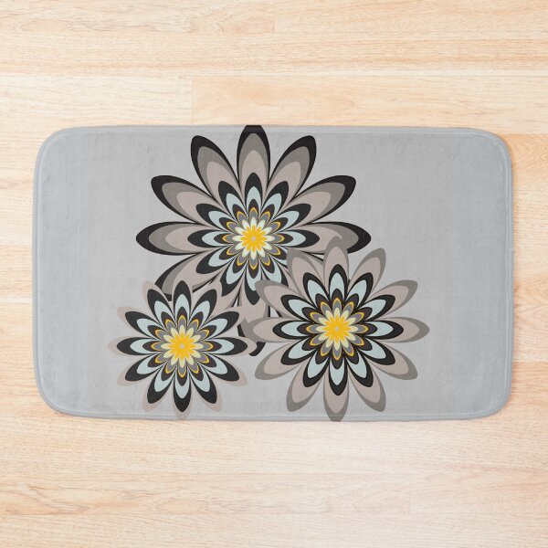 Item preview, black and white floral pattern modern design silver designed and sold by Bakkia.