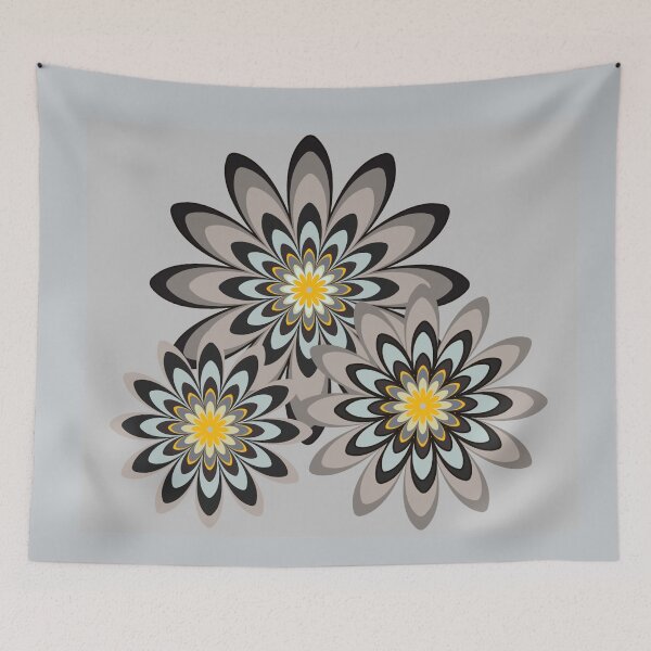 Item preview, black and white floral pattern modern design silver designed and sold by Bakkia.