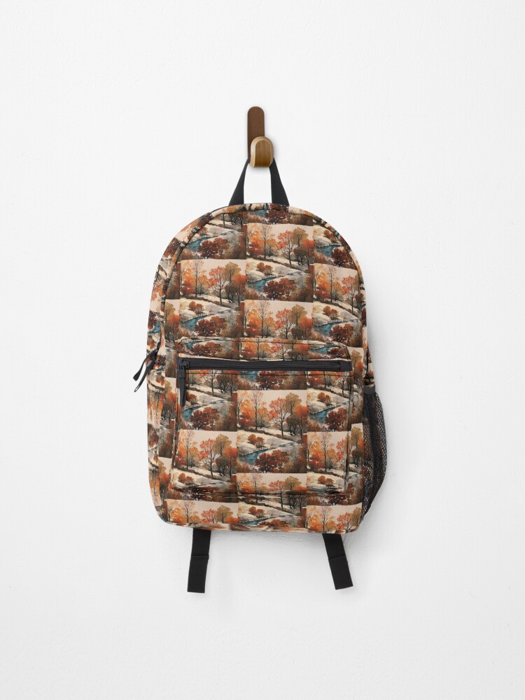 Thumbnail 1 of 3, Backpack, Colorful Painted Fall Day designed and sold by HappyLifeCreate.