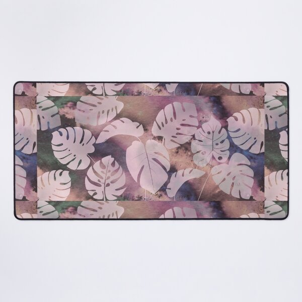 Item preview, Monstera Soft Dusty Vintage Pink Brown Purple Watercolor Exotic Leaves Foliage Pattern designed and sold by Irina Sztukowski.
