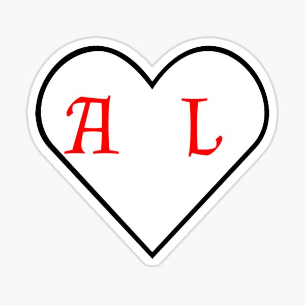 A + L Heart Sticker