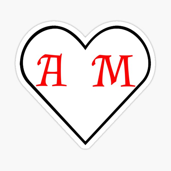 A + M Heart Sticker