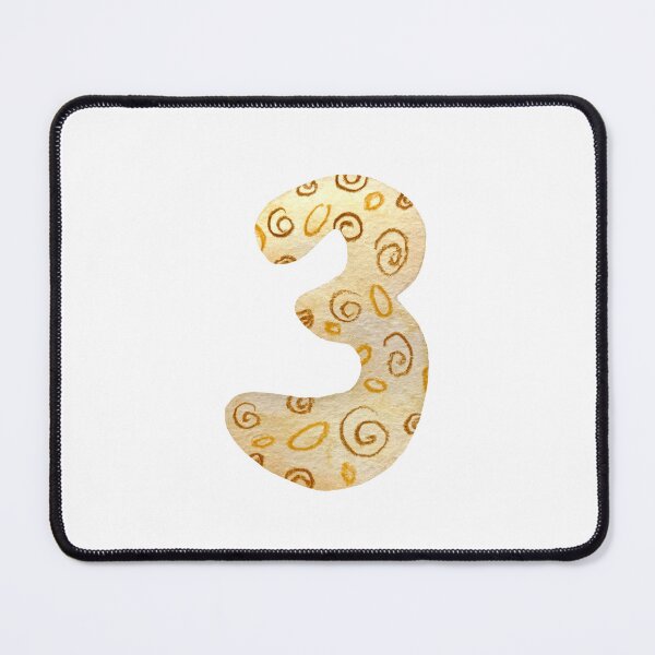 Item preview, Number three figure beige textured a watercolor designed and sold by Yana Mustafina | Boho Soulful Designs.