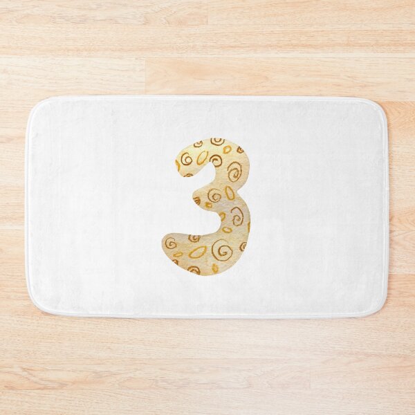 Item preview, Number three figure beige textured a watercolor  designed and sold by Yana Mustafina | Boho Soulful Designs.