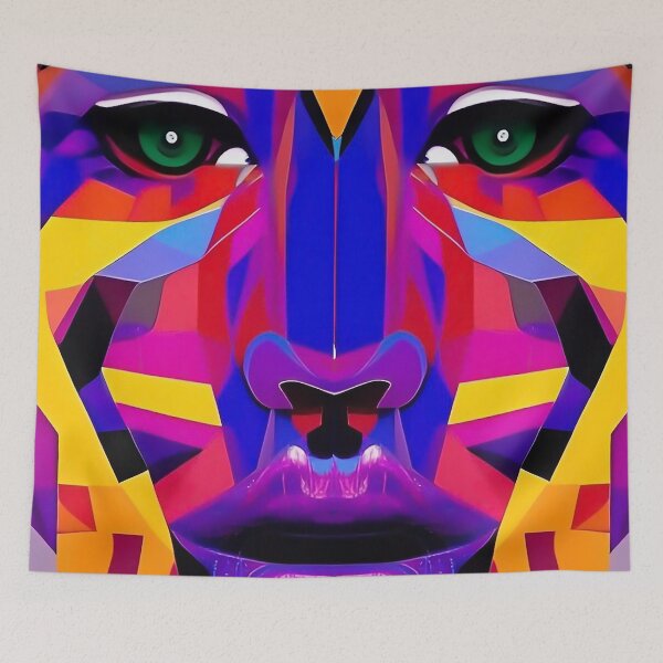 Item preview, Colorful Abstract Geometric Face designed and sold by CattlettArt.