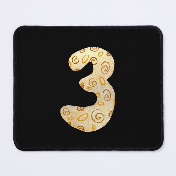 Item preview, Number three figure beige textured a watercolor black designed and sold by Yana Mustafina | Boho Soulful Designs.