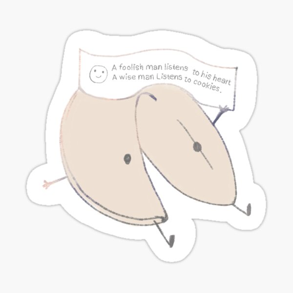 cute fortune cookie Sticker for Sale by Peppi-press