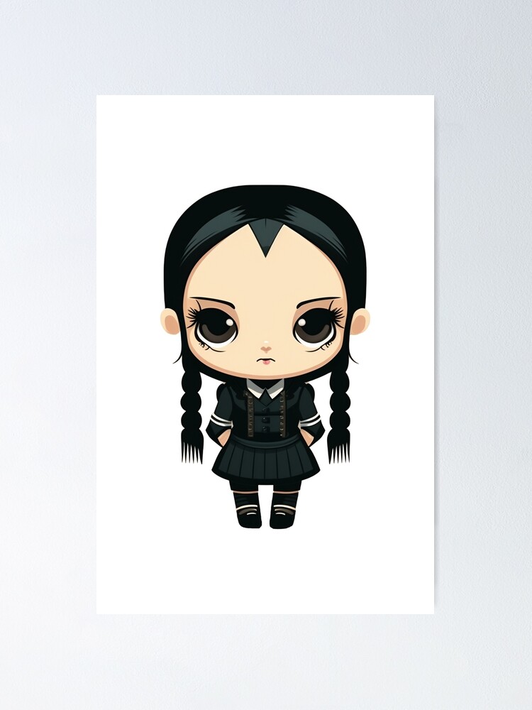 Kawaii Wednesday Addams - Wednesday Addams - Posters and Art