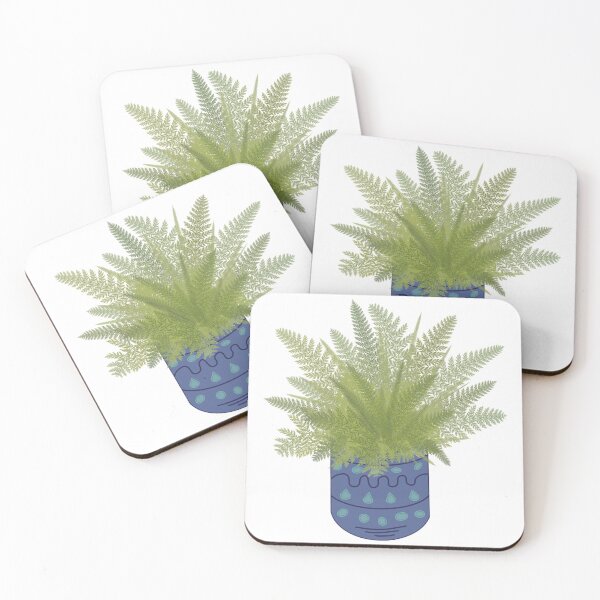 Item preview, Fern Indoor Houseplant with blue pot designed and sold by PaperieJennifer.