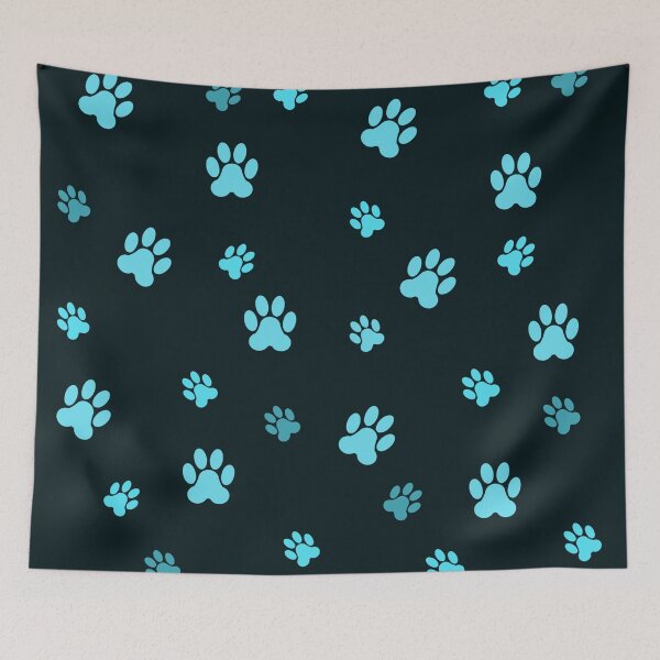 Item preview, Simple and Modern Dark Theme Blue and Black Dog Paw Print Pattern designed and sold by Christopher  McGuire.