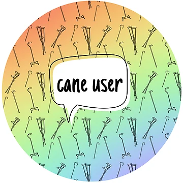 Artwork thumbnail, Cane User Pin (rainbow) by Rue-Red-Rye