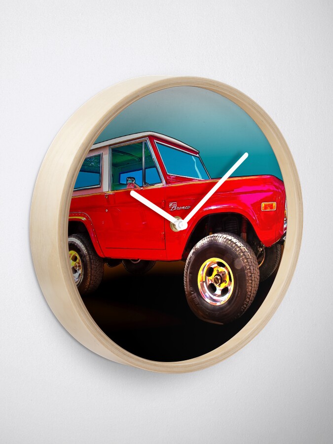 "Ford Bronco Classic from VivaChas Hot Rod Art" Clock for Sale by