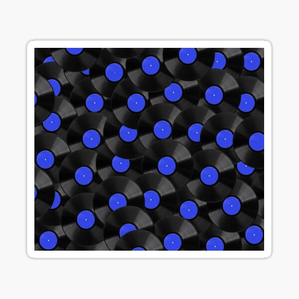 Vinyl Records Pattern (Blue) Sticker