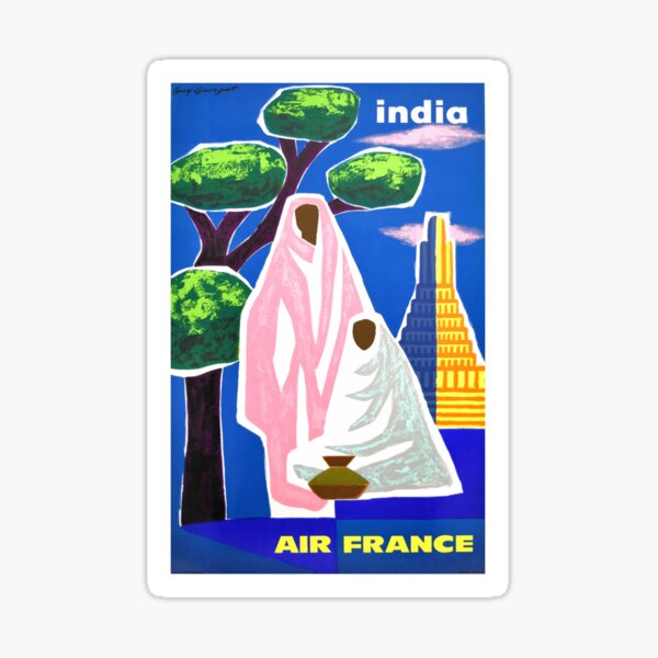 Louis Vuitton Airline Label Postcard stickers- AIR INDIA INTERNATIONAL