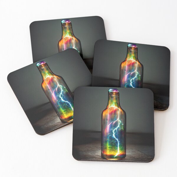 Item preview, Multicolored Lightning Trapped Inside a Glass Bottle designed and sold by Galviato.